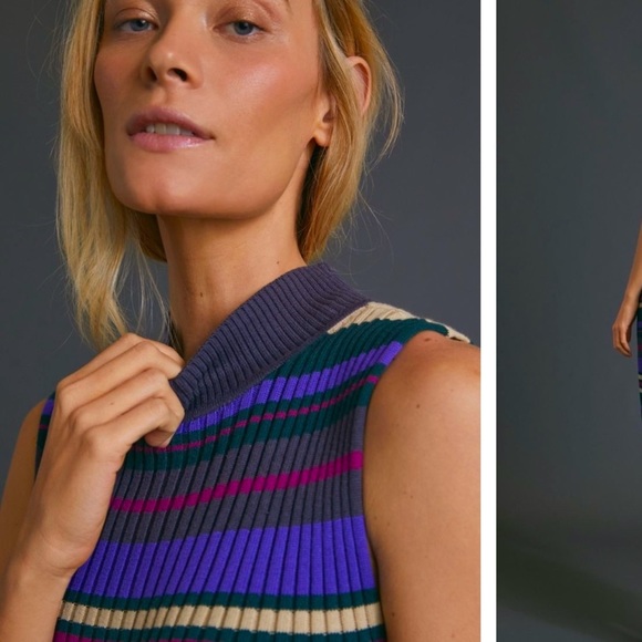 Anthropologie NWT Anne Ribbed MIDI Dress Size XSP. - Picture 4 of 16